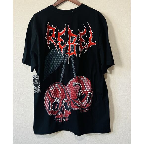 Rebel Vengeance Cherry Skull Graphic Tee Size 2XL - Picture 1 of 11